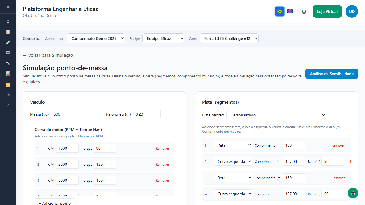 Simulação ponto-de-massa